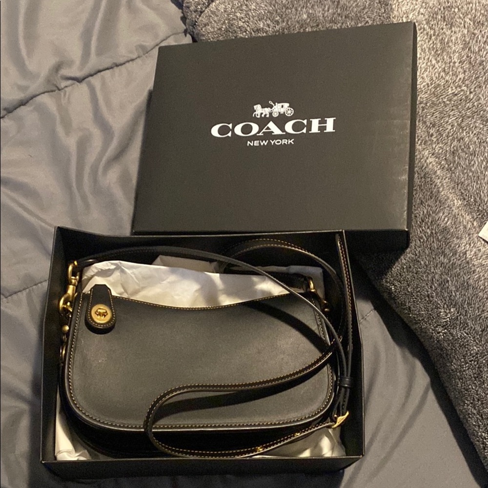 Coach Black Leather Women's Bag